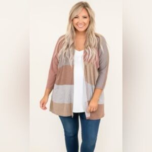 Chic Soul - Colorblock Open-Front Cardigan
